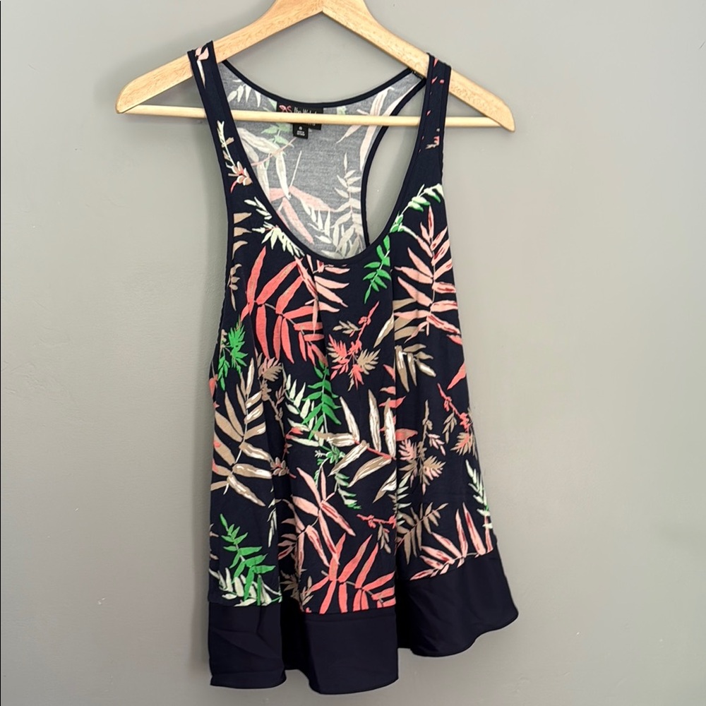 Black and Pink Sleeveless Relaxed Tank Top